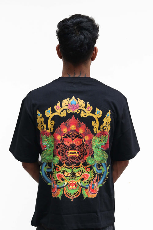 Divine Wrath print on the back of the tee